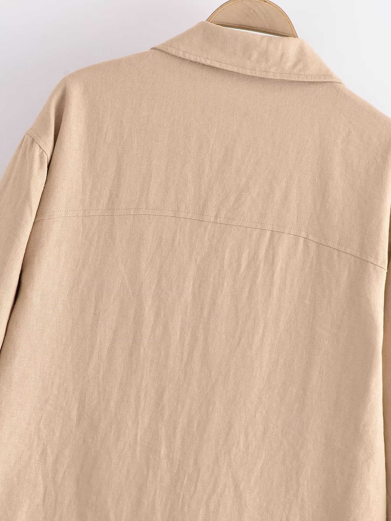 Summer Women Urban Casual Shirt Linen like Jacket