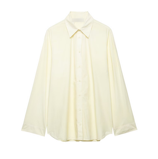 Women Clothing Spring Women Long Sleeve Loose Poplin Loose Shirt