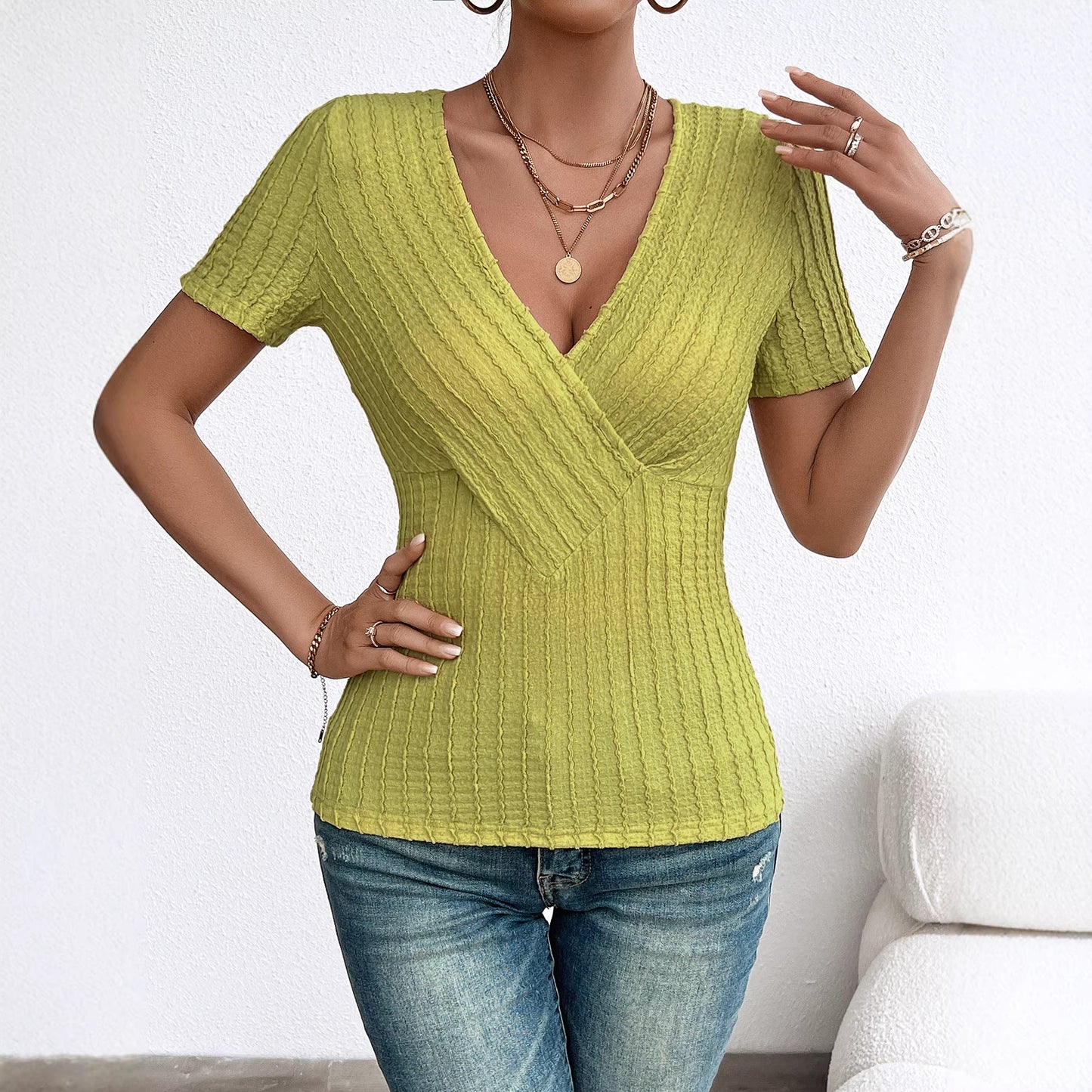 Green Thick Vertical Stripes