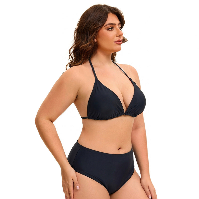 Plus Size Swimsuit Women Sexy Bikini Three Piece Blouse Split Swimsuit